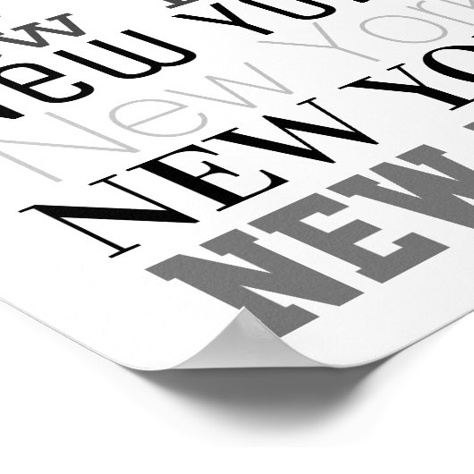 New York Wort Art Typografy Poster Moderne (Ecke)