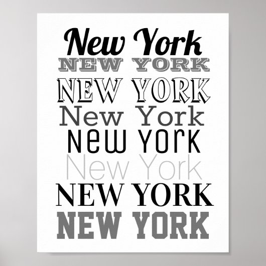New York Wort Art Typografy Poster Moderne (Vorne)