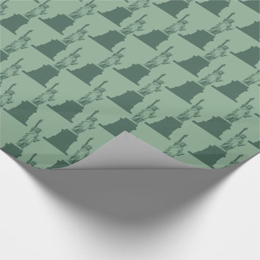 New York Wrapping Paper Statue of Liberty Paper Geschenkpapier (Ecke)