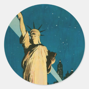 New York Wunderstadt der Welt Runder Aufkleber