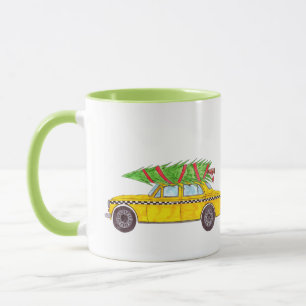 New York Yellow Cab Taxi Weihnachtsbaum Tasse