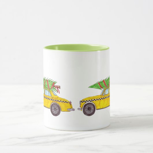 New York Yellow Cab Taxi Weihnachtsbaum Tasse (Zentrum)