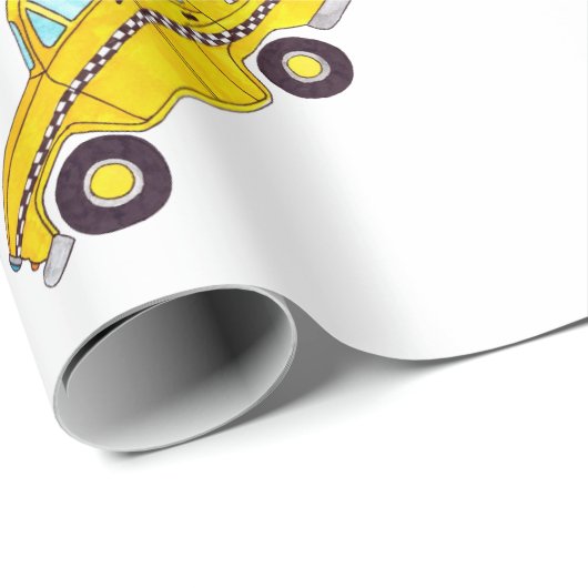 New York Yellow Cab Taxi Weihnachtsgeschenke Geschenkpapier (Rolleneckpunkt)