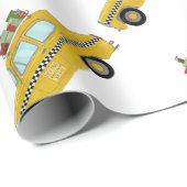 New York Yellow Cab Taxi Weihnachtsgeschenke Geschenkpapier (Rolleneckpunkt)