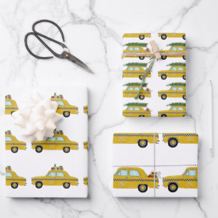 New York Yellow Cab Taxi Weihnachtsgeschenke Geschenkpapier Set
