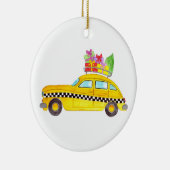 New York Yellow Cab Taxi Weihnachtsgeschenke Keramik Ornament (Rechts)