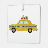New York Yellow Cab Taxi Weihnachtsgeschenke Keramikornament (Links)