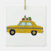 New York Yellow Cab Taxi Weihnachtsgeschenke Keramikornament (Rückseite)