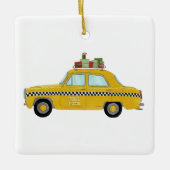 New York Yellow Cab Taxi Weihnachtsgeschenke Keramikornament (Vorderseite)