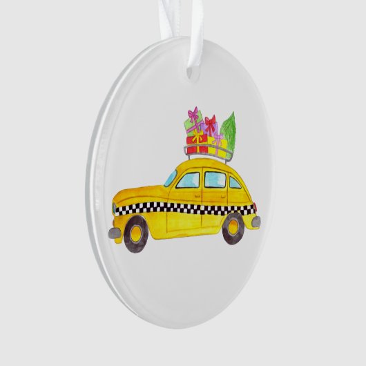 New York Yellow Cab Taxi Weihnachtsgeschenke Ornament (Vorderseite)