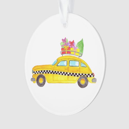 New York Yellow Cab Taxi Weihnachtsgeschenke Ornament (Vorderseite)