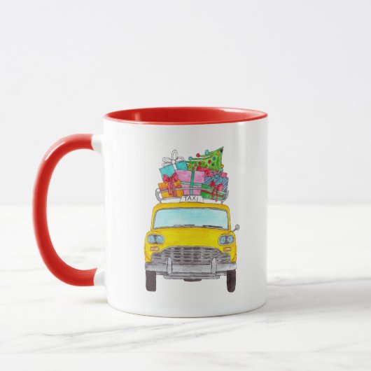 New York Yellow Cab Taxi Weihnachtsgeschenke Tasse (Links)