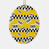 New York Yellow Taxi Cab Driver Checkerboard Keramik Ornament (Rechts)