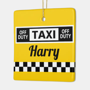 New York Yellow Taxi Cab Driver Fun Keramikornament