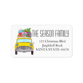 New York Yellow Taxi Cab Weihnachtsgeschenke Adressaufkleber