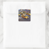 New York Yellow Taxi Quadratischer Aufkleber (Tasche)