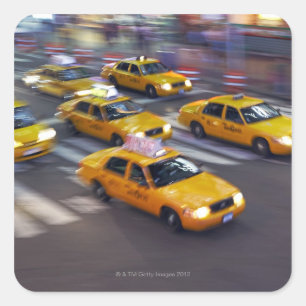 New York Yellow Taxi Quadratischer Aufkleber