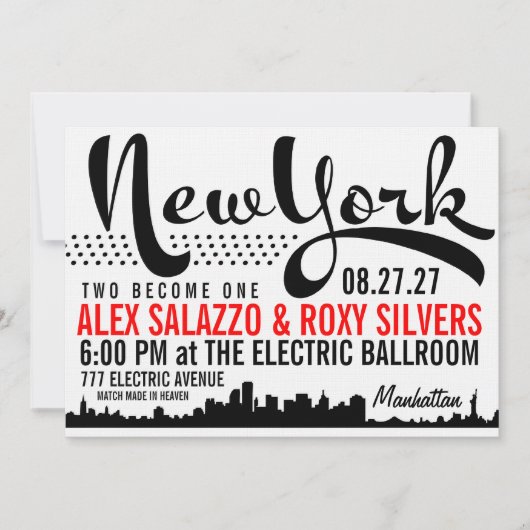 NEW YORK Zieleinladung Einladung (Vorderseite)