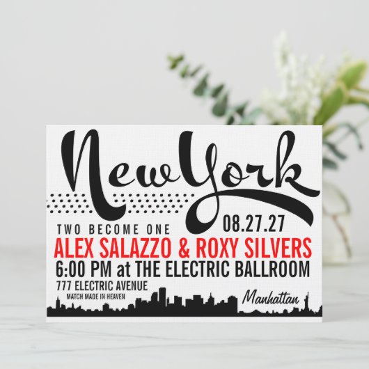 NEW YORK Zieleinladung Einladung (Stehend Vorderseite)