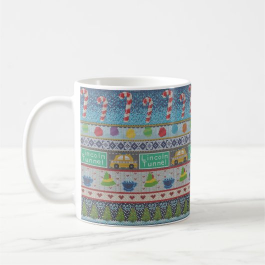 New York zu Weihnachten Kaffeetasse (Links)