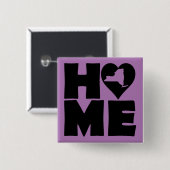 New York Zuhause Heart Staat Button Abzeichen Butt (Vorne & Hinten)