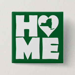 New York Zuhause Heart Staat Button Abzeichen Butt