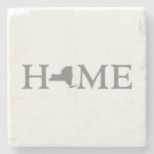 New York Zuhause Staat Map Shaped Letter Word Art Steinuntersetzer (Vorderseite)