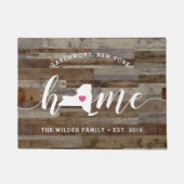 New York Zuhause Staat Personalisiert Wood Look Fußmatte (Vorderseite)