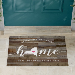 New York Zuhause Staat Personalisiert Wood Look Fußmatte