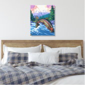 New YorkAngler Fisherman Scene Leinwanddruck (Insitu (Schlafzimmer))