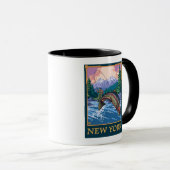New YorkAngler Fisherman Scene Tasse (VorderseiteRechts)