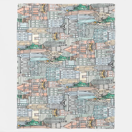 New- YorkAquarell Fleecedecke (Vorderseite)