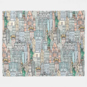 New- YorkAquarell Fleecedecke (Vorderseite (Horizontal))