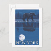 New YorkBear im Mondlicht Postkarte (Vorne/Hinten)