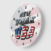New- Yorkbild und USA-Text-Uhr Große Wanduhr (Winkel)