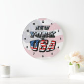 New- Yorkbild und USA-Text-Uhr Große Wanduhr (Zuhause)