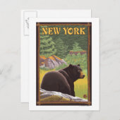 New YorkBlack Bear in Forest Postkarte (Vorne/Hinten)