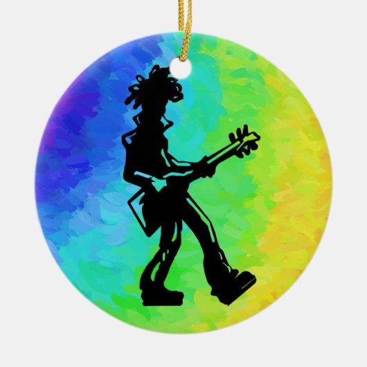 New- YorkBoogie-Nachtgitarren-Regenbogen Keramik Ornament (Vorne)
