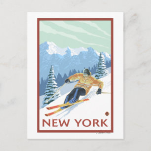 New YorkDownhill Skier Scene Postkarte