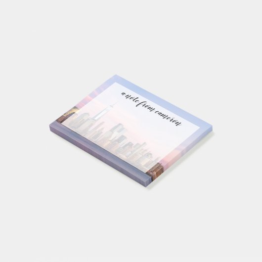 New Yorker Abend Skyline Post-it Klebezettel (angewinkelt)