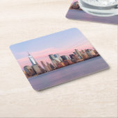 New Yorker Abend Skyline Rechteckiger Pappuntersetzer (angewinkelt)