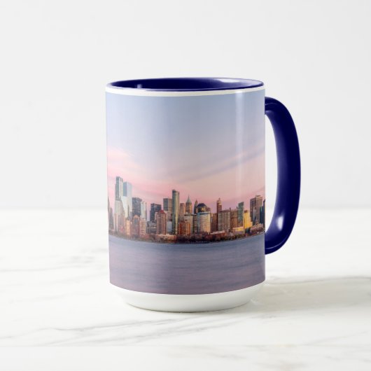 New Yorker Abend Skyline Tasse (VorderseiteRechts)