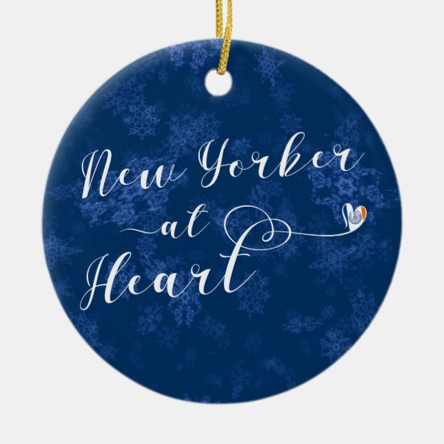 New Yorker at Heart Holiday Decoration, NYC Keramik Ornament (Vorne)
