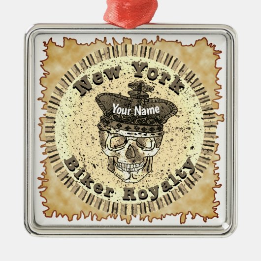 New Yorker Biker Ornament Aus Metall (Vorne)