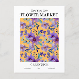 New Yorker Blume Market, Greenwich Postcard Postkarte