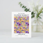 New Yorker Blume Market, Greenwich Postcard Postkarte (Stehend Vorderseite)