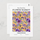 New Yorker Blume Market, Greenwich Postcard Postkarte (Vorne/Hinten)