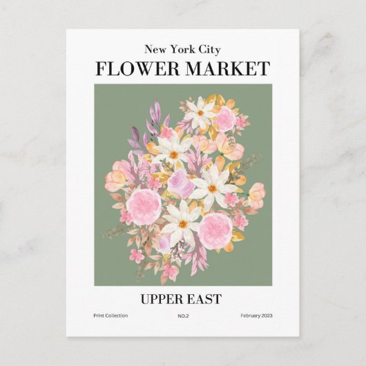 New Yorker Blume Market, Ost-Postkarte Postkarte (Vorderseite)