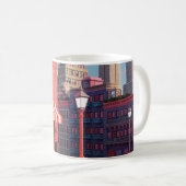 New Yorker Bodega-Taxi-Illustrationsposter Kaffeetasse (VorderseiteRechts)