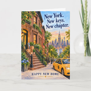 New Yorker Brownstone-Skyline Frohes Neues Zuhause Karte